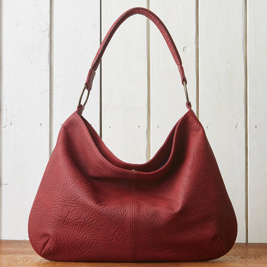 軽い馬革ワンショルダーバッグのレッド。