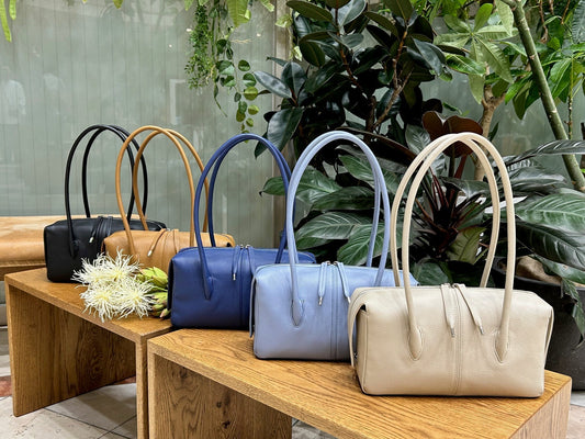 ロングハンドルの横長ボストン、雑誌掲載商品